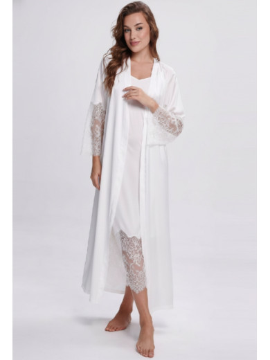 Халат жіночий на запах Shato 2702/1 ecru