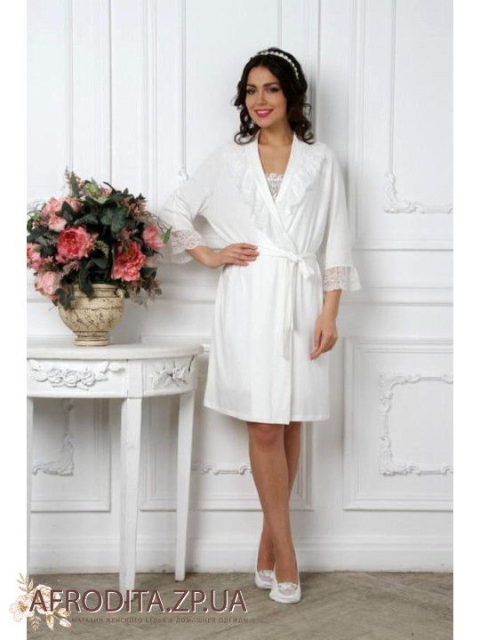 Женский домашний халат белый "Emmi" 38124