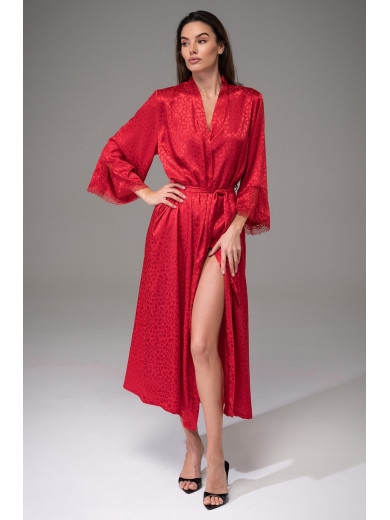 Женский длинный халат Джоанна 7319-2 красный