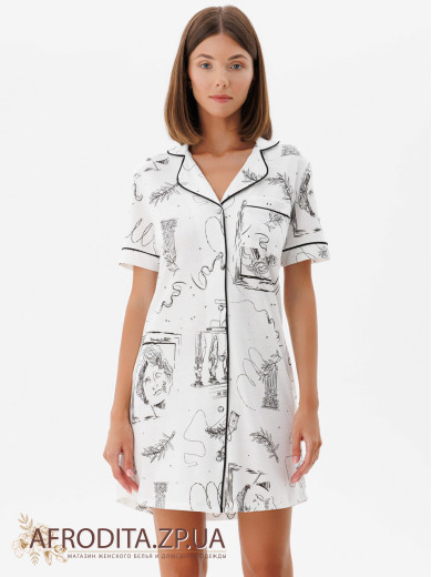 Короткий халат на ґудзиках 1695-15007