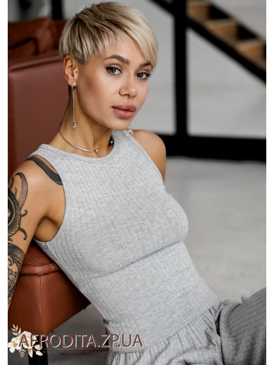 Серая женская майка Roksana 1268-81003
