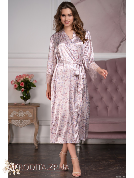 Длинный шелковый халат "Владлена" 3599