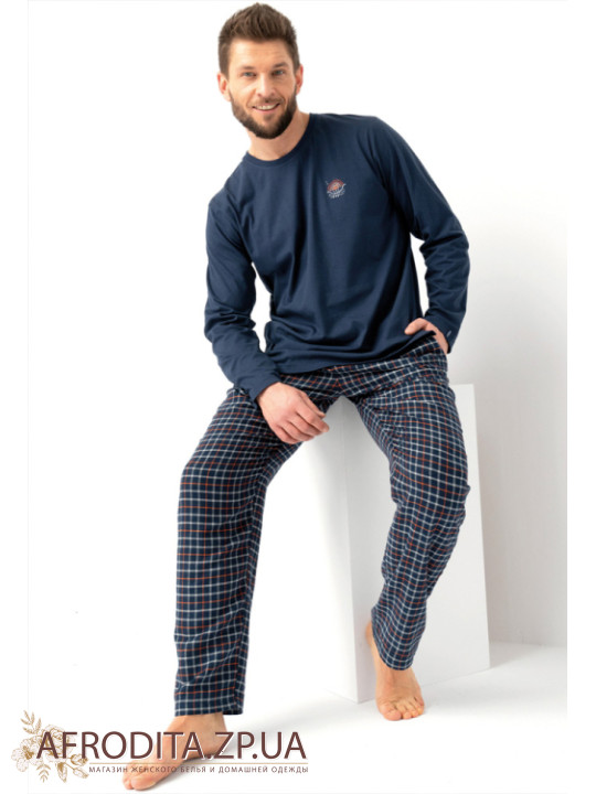 Мужская пижама со штанами их хлопка Key 82632