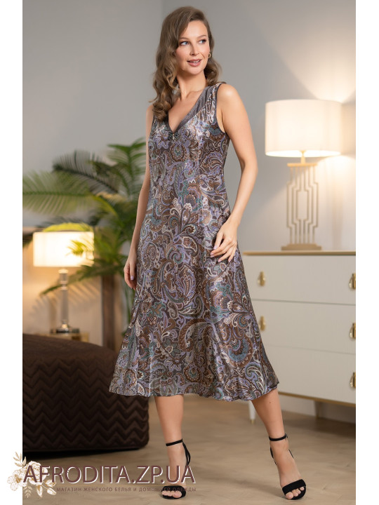 Довга жіноча сорочка шовкова Джина 3817