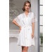 Женский шелковый халат белый "Белый лебедь" 3557 