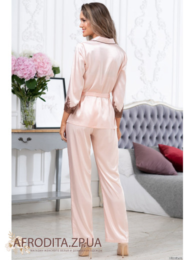 Женская шелковая пижама с брюками "Мерелин" 3156