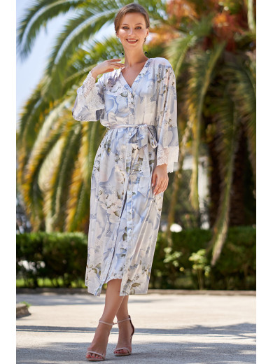 Жіночий довгий шовковій халат "Новела" 3609