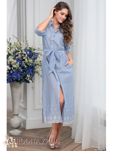 Довгий жіночий халат на гудзиках "Ніцца" 6714