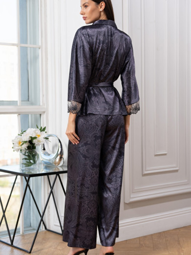 Жіноча шовкова піжама зі штанами Алетта 4446