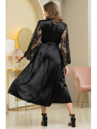 Довгий атласний халат Естер 7299