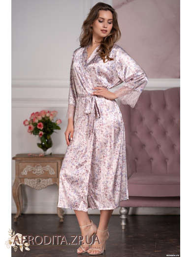 Довгий шовковий халат "Владлена" 3599
