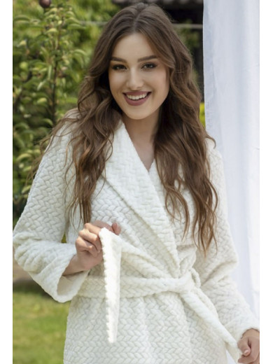 Женский теплый халат Shato 2337 ecru
