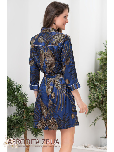 Жіночий атласний халат на гудзиках "Палома" 7087