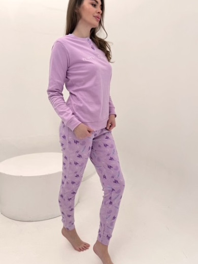 Пижама из хлопка со штанами Oronero OD470-1 лаванда