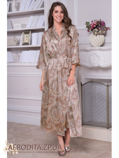 Жіночий довгий шовковий халат "Клементина" 3459