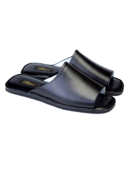 Комнатные тапочки из кожи Pellagio 160 черные
