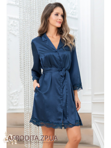  Жіночий шовковий халат на гудзиках "Фріда" 3797