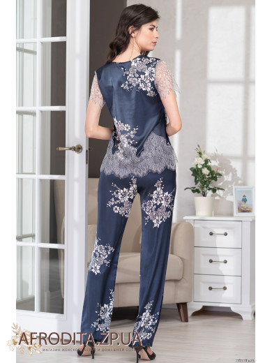 Женская шелковая пижама с брюками "Александрия" 3576-1