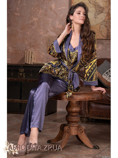 Жіночий комплект-трійка шовковий Армані Голд 3496