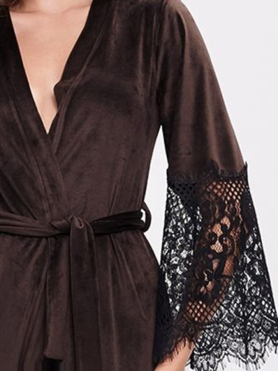 Жіночий велюровий халат Shato 1931 коричнєвий
