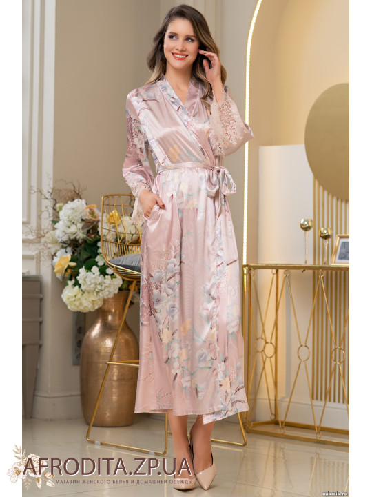 Длинный шелковый халат "Милинда" 3729