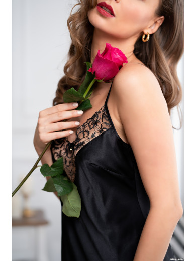 Женская ночная сорочка черная "Аманда" 3630