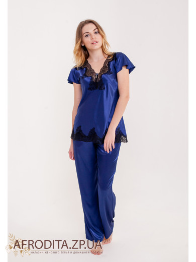 Жіноча шовкова піжама зі штанами "Ізабелла" 3186