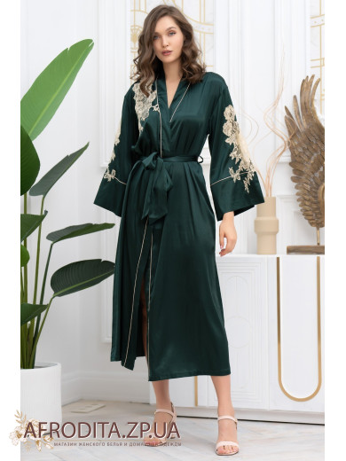 Женский шелковый длинный халат Феллини 3919