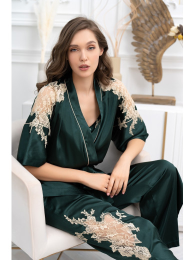 Женская пижама-тройка шелковая Феллини 3916