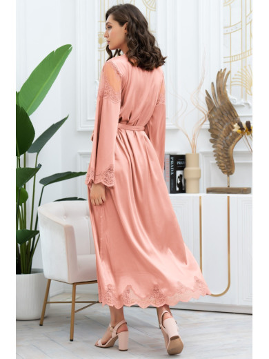 Довгий жіночий шовковий халат Аурелія 3899