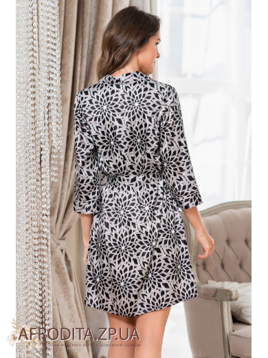  Жіночий атласний халат на гудзиках "Мануелла" 7127