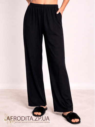 Черные женские штаны из вискозы Roksana 1894-67111