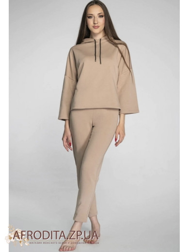 Жіночий костюм зі штанами Wiktoria 1023/1 бежевий