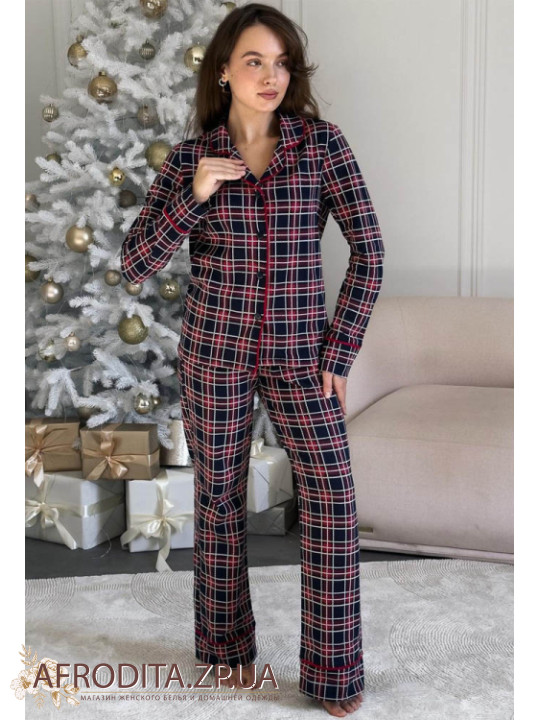 Женская байковая пижама со штанами Cosy 82615