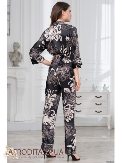 Піжама жіноча зі штанами атласна "Да Вінчі" 8446