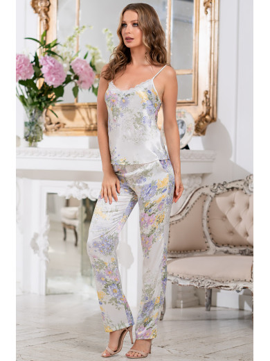 Жіноча шовкова піжама зі штанами "Ліліанна" 3256