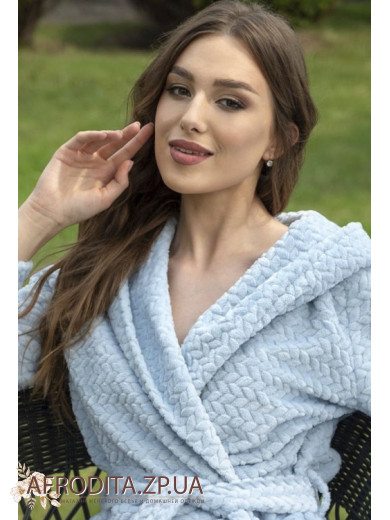 Женский теплый халат Shato 2337 light blue