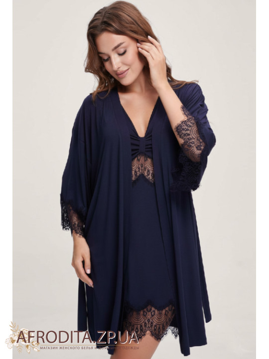 Жіночий халат Shato 2710/1 синій