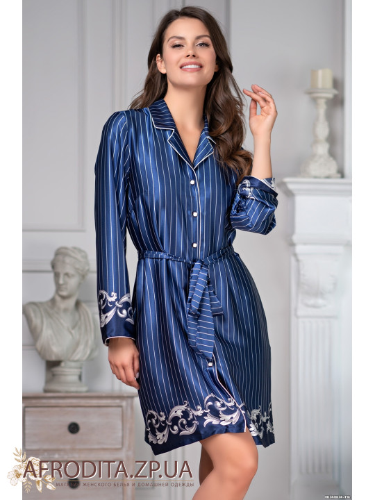 Атласный халат на пуговицах "Барокко" 8617