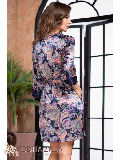 Жіночий шовковий халат "Еттро" 3503