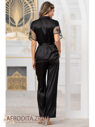 Жіноча шовкова піжама зі штанами Реджина 3906