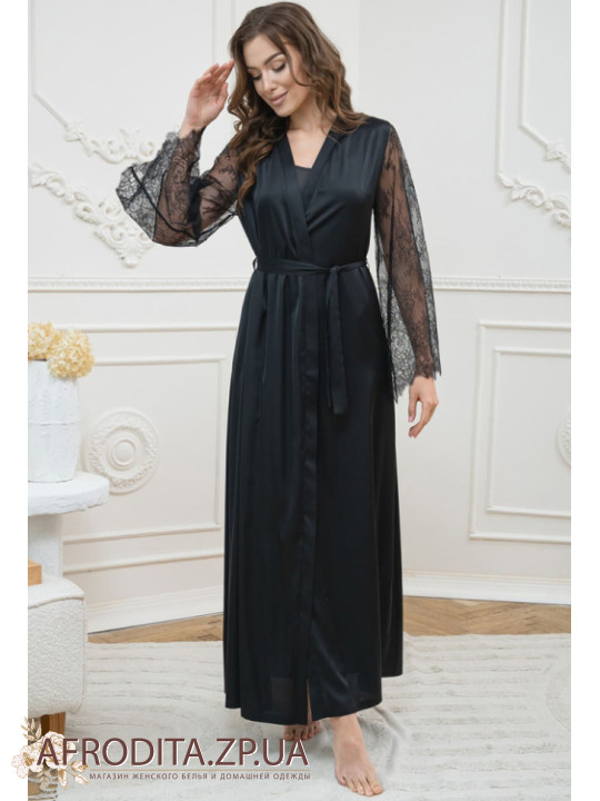 Жіночий довгий халат Shato 1511 чорний