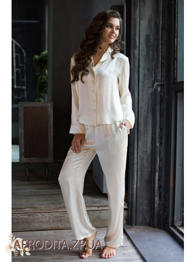  Шовкова жіноча піжама зі штанами "Крісті" 15116
