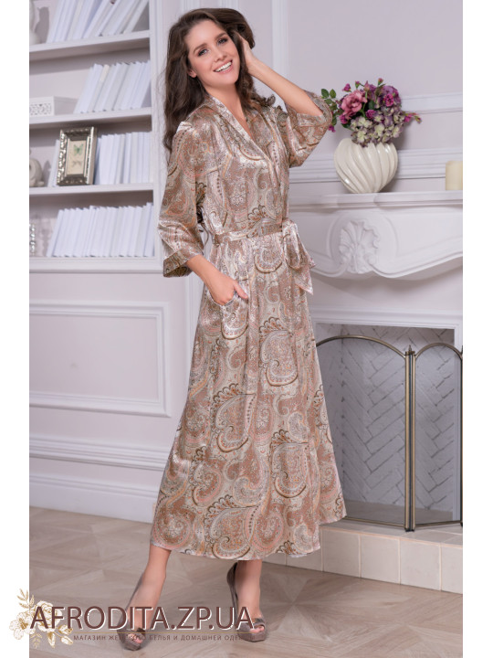 Жіночий довгий шовковий халат "Клементина" 3459