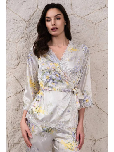 Шелковая женская пижама с брюками "Ліліанна" 5995