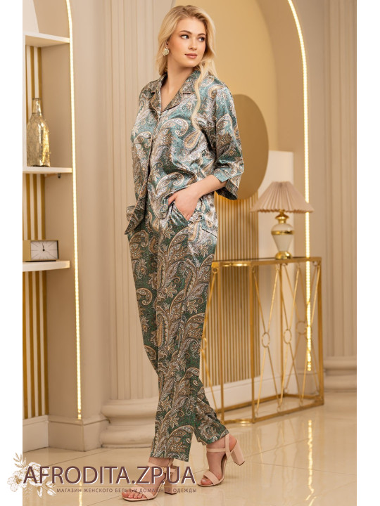 Жіноча шовкова піжама зі штанами Донателла 3126