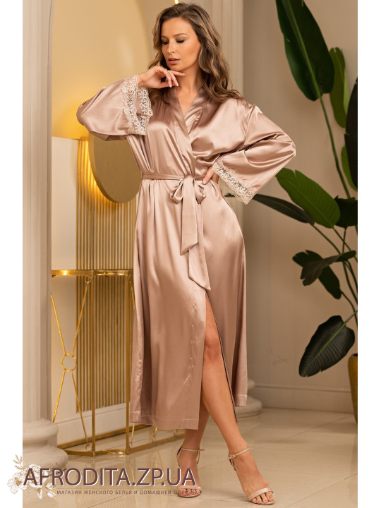 Женский длинный шелковый халат Даниель 3879