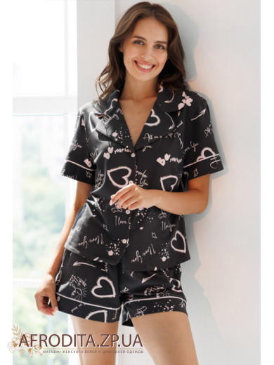 Женская пижама рубашка с шортами Roksana 82714
