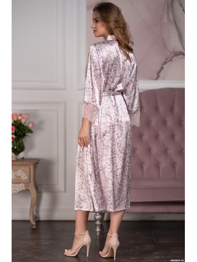 Довгий шовковий халат "Владлена" 3599