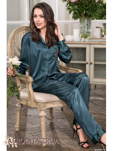 Женская шелковая пижама с брюками Валенсия 3266-1